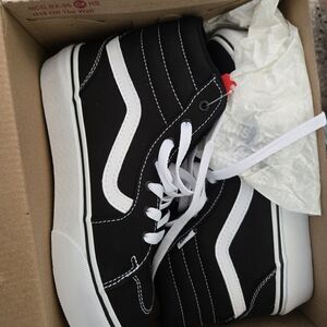 Vans Filmore Black and White Canvas High-Top Sneakers Size 4 Kids